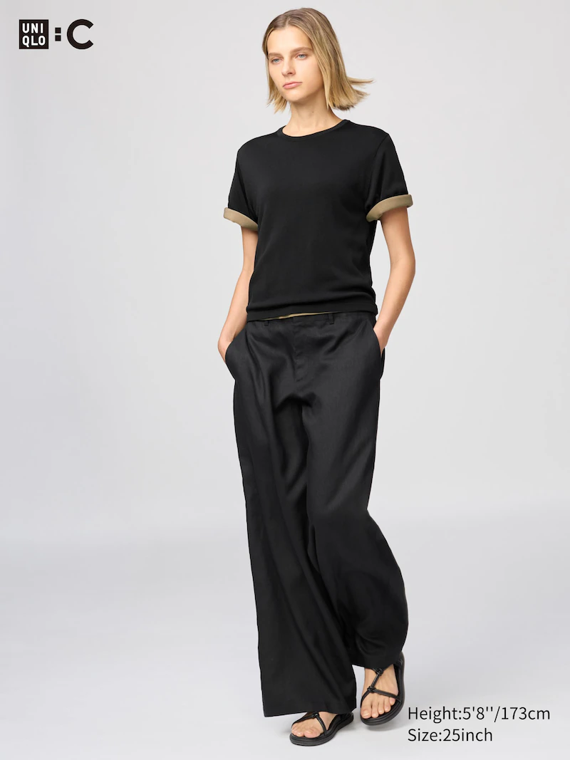 Широкие льняные брюки из премиум-класса