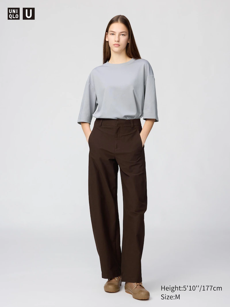 Футболка с увеличенным кроем и круглым вырезом airism cotton