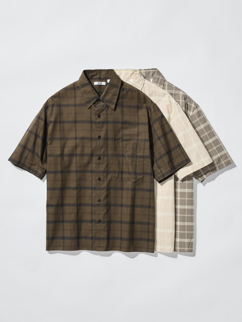 Рубашка прямого кроя (короткий рукав, клетка)