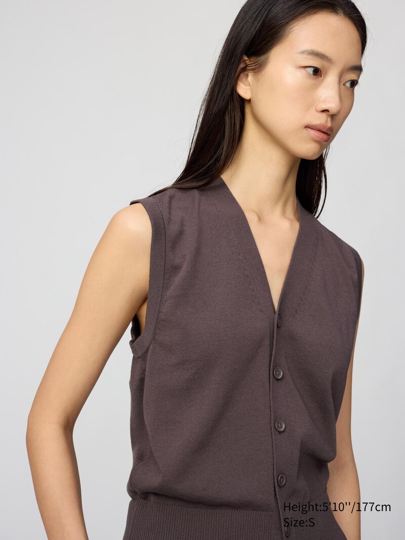 Вязаный жилет с пуговицами, подлежащий стирке