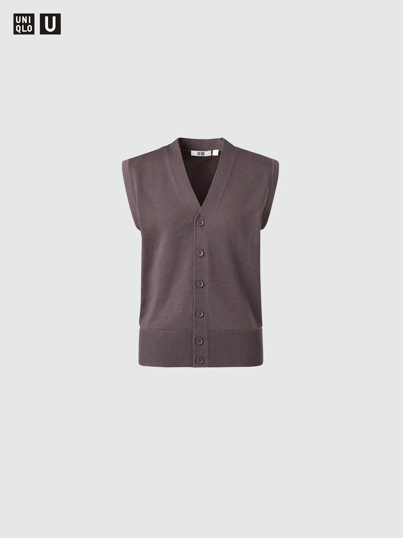 Вязаный жилет с пуговицами, подлежащий стирке