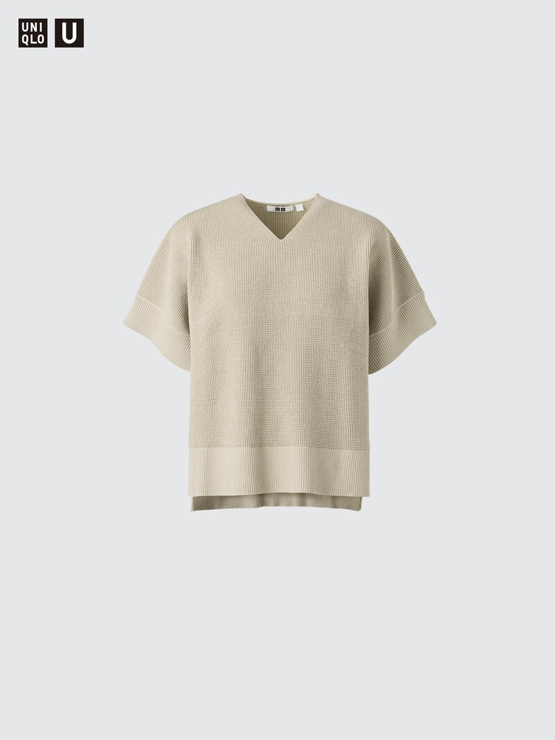 Пуловер с v-образным вырезом (на короткий рукав)