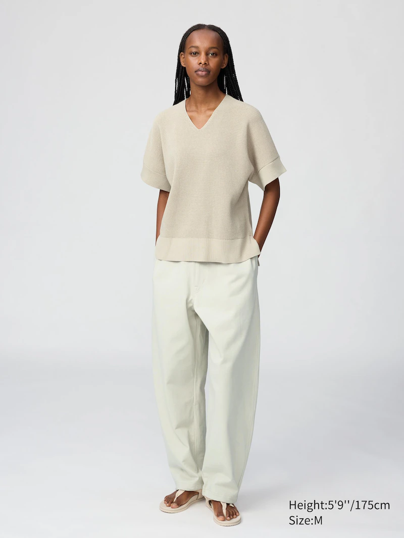 Пуловер с v-образным вырезом (на короткий рукав)