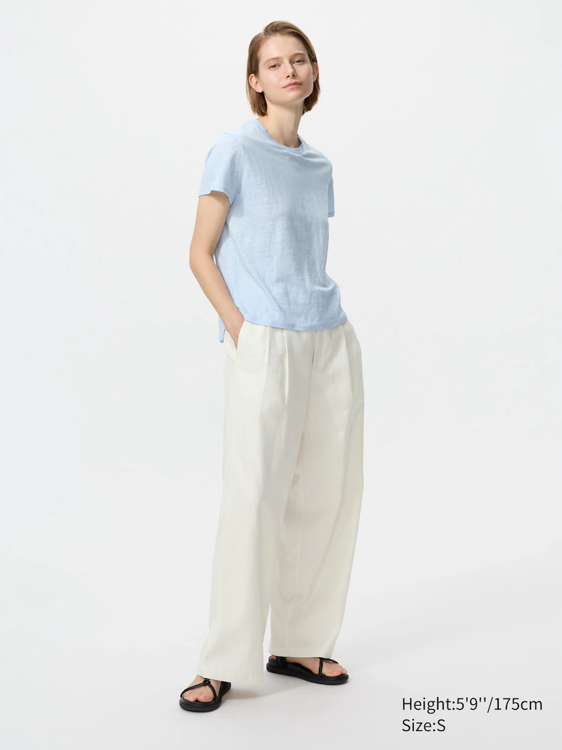 Футболка с круглым вырезом из 100% льна