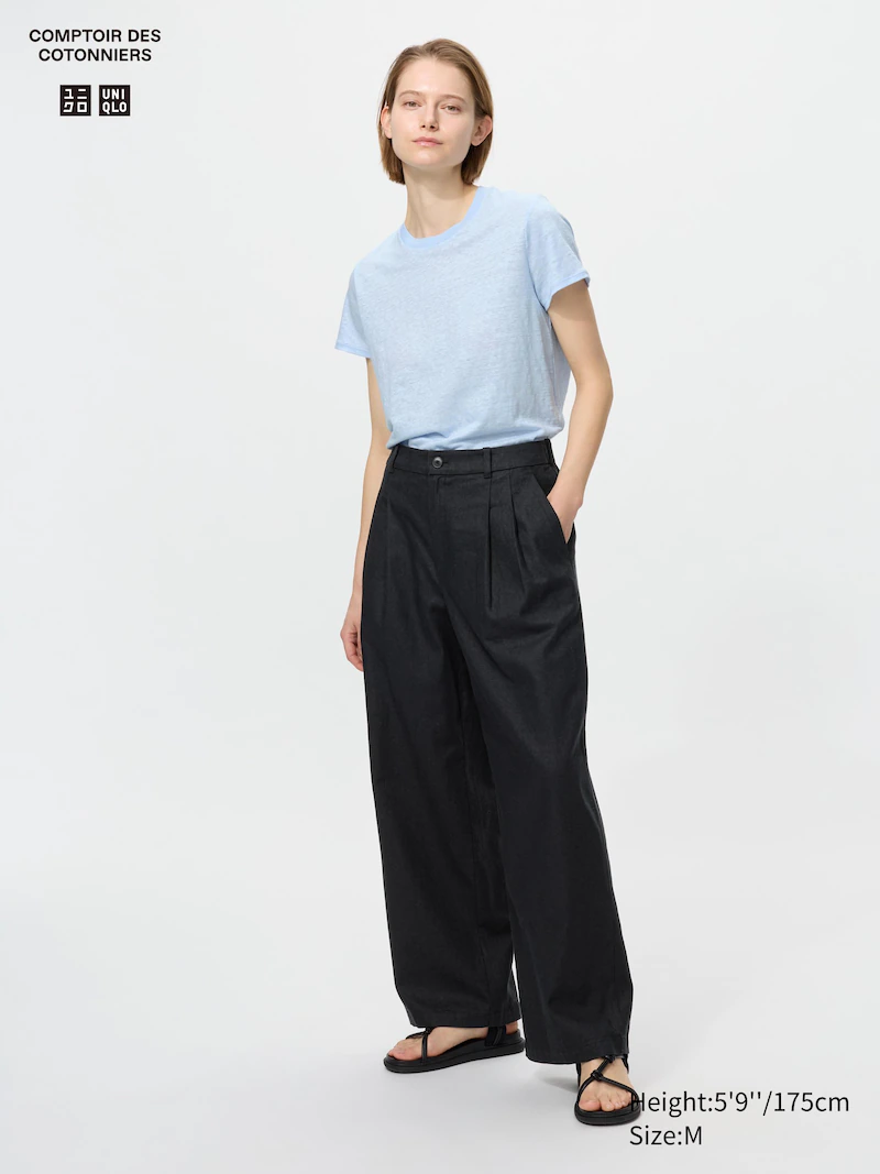 Льняные прямые брюки