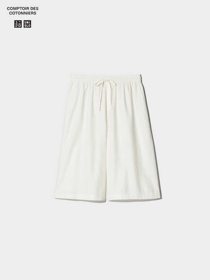 Льняные брюки-кюлоты