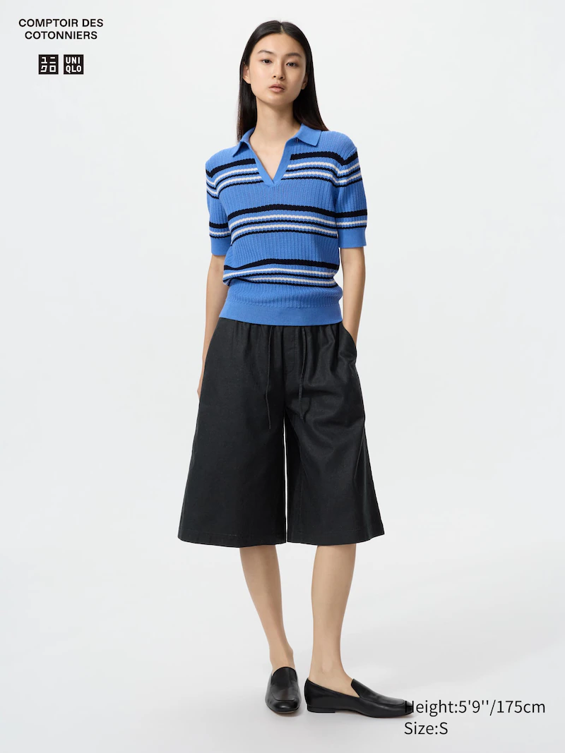 Льняные брюки-кюлоты