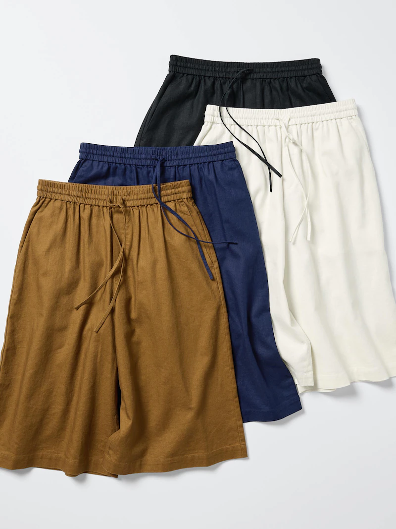 Льняные брюки-кюлоты