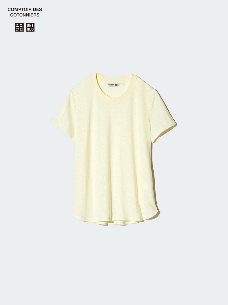 Футболка с круглым вырезом из 100% льна