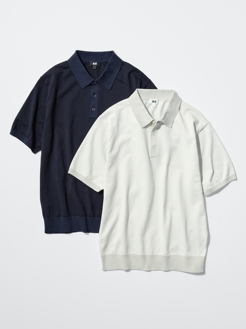 Поло-свитер в полоску с коротким рукавом из стираемого трикотажа