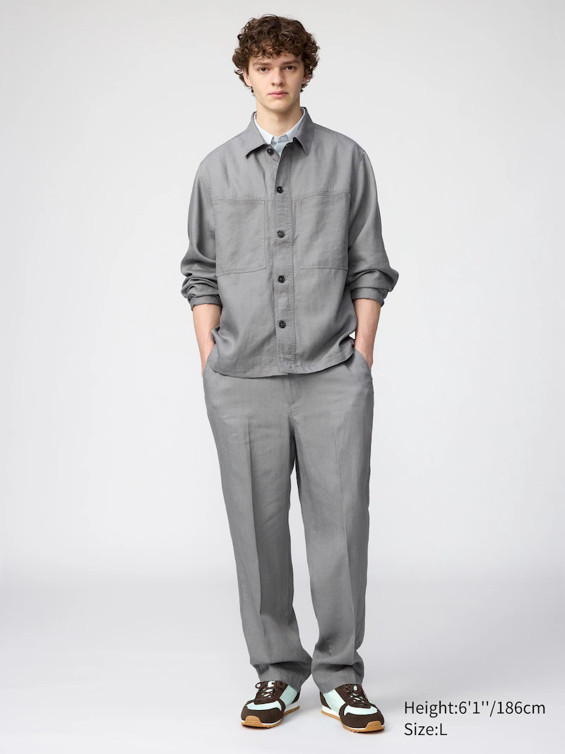 Широкие брюки из 100% премиального льна