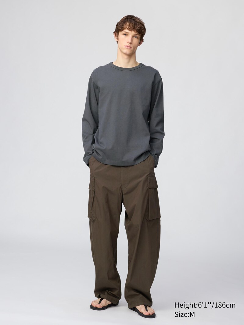 Футболка с длинным рукавом из мягкого джерси (washed heavy jersey crew neck)