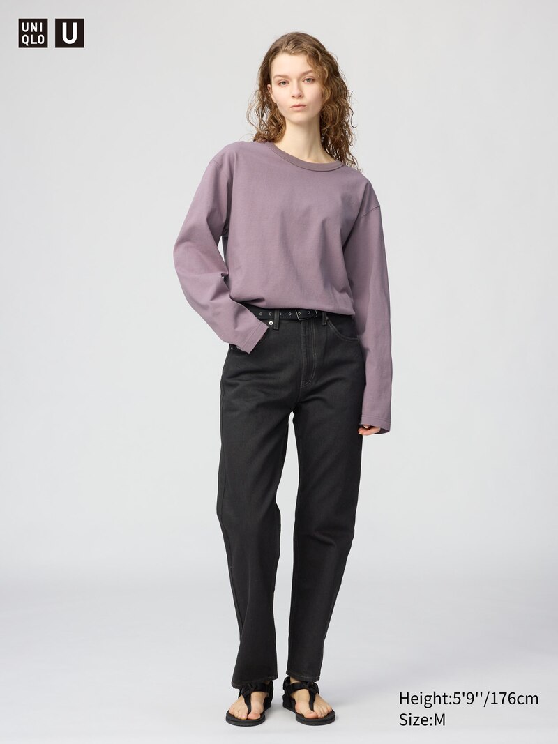 Футболка с длинным рукавом из мягкого джерси (washed heavy jersey crew neck)