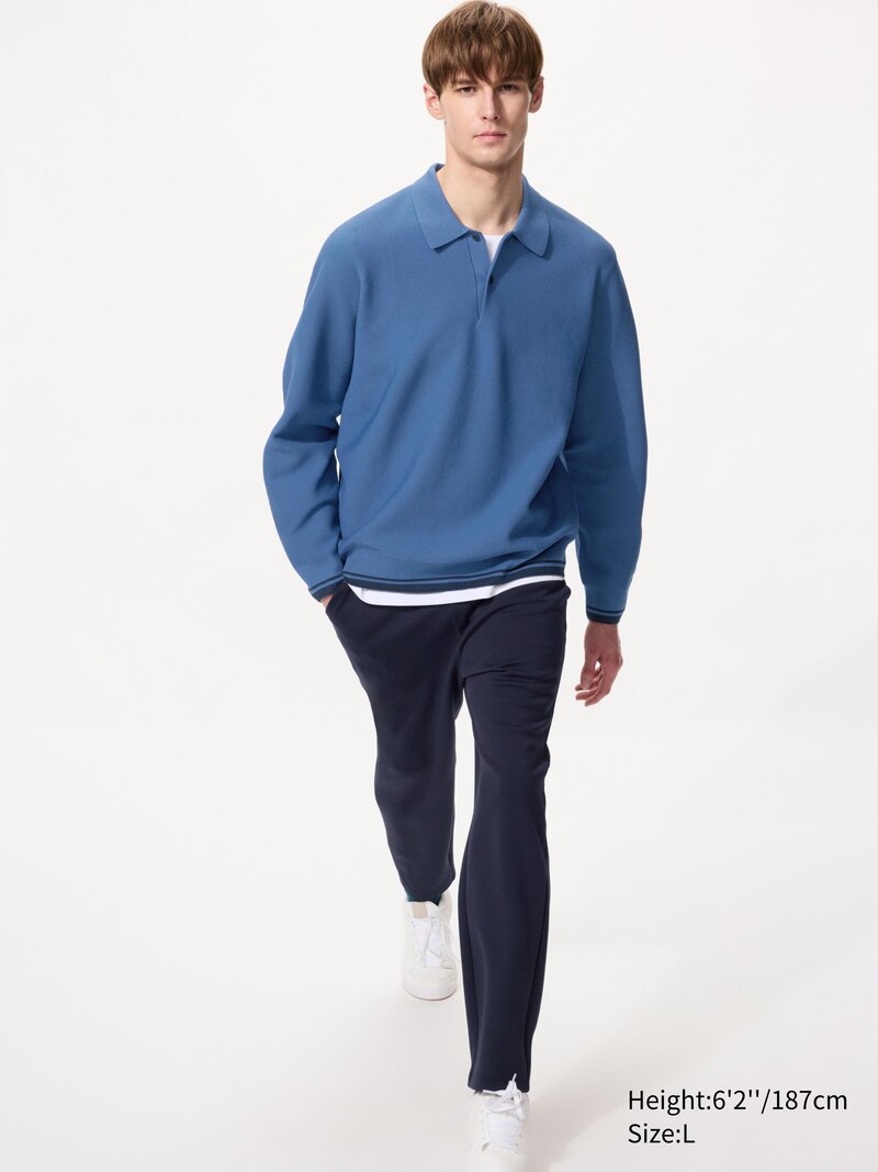 Машинная стирка поло с длинным рукавом из современного вязаного материала 3d seamless