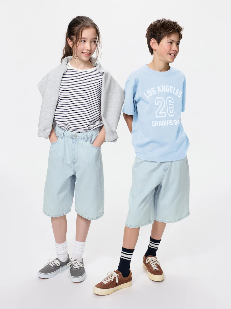 Широкие джинсовые шорты