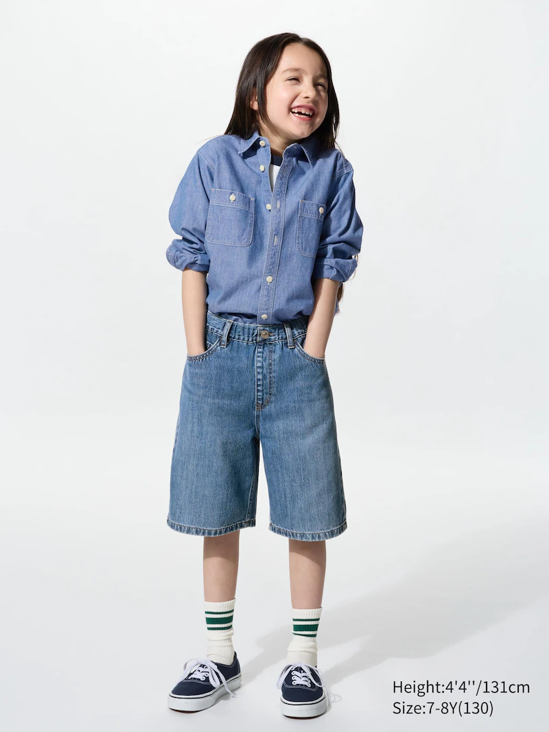 Широкие джинсовые шорты