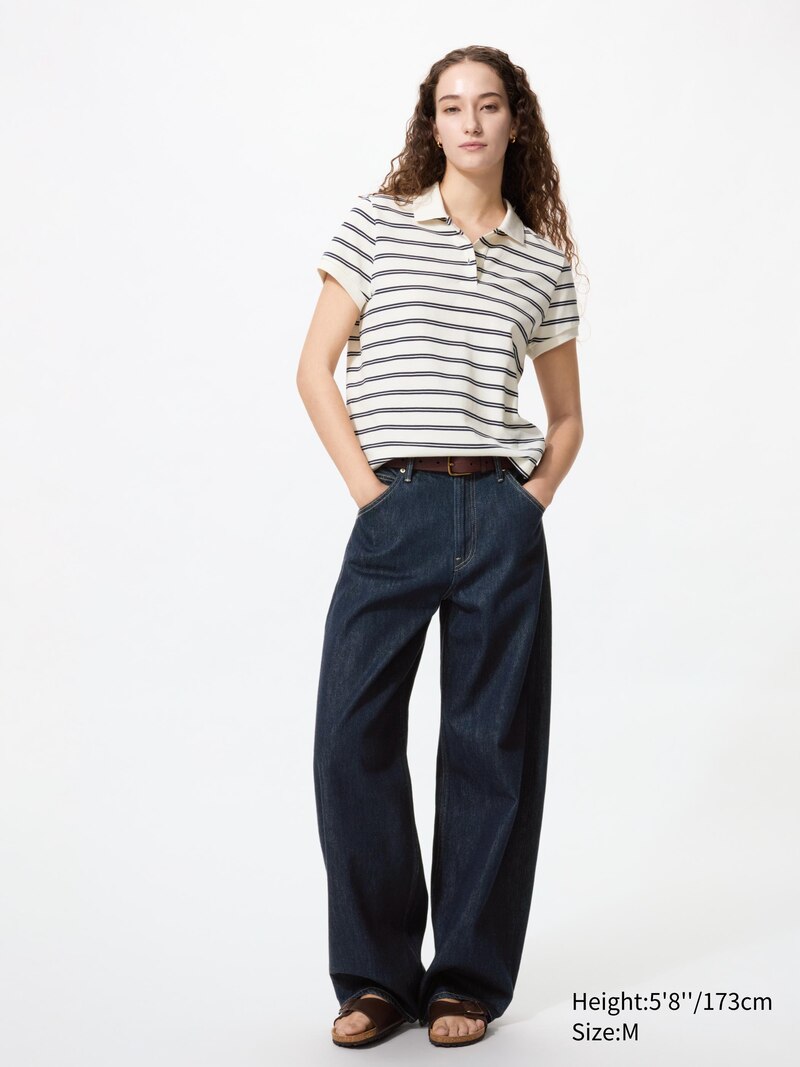 Мини-поло из пике в полоску