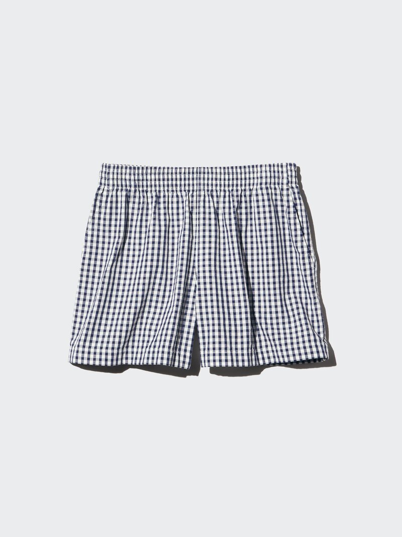 Хлопковые шорты cotton easy в клетку (голубые)