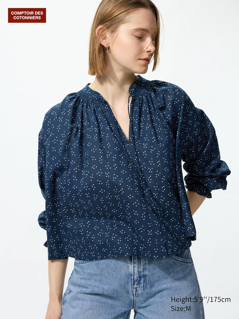 Хлопковая блуза (с принтом)