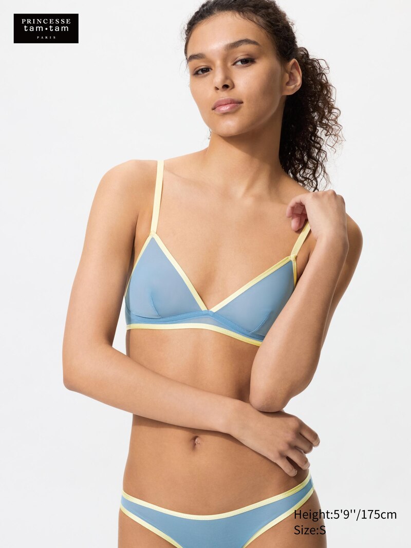 Беспроводной бюстгальтер (сетка, цветовой блок)