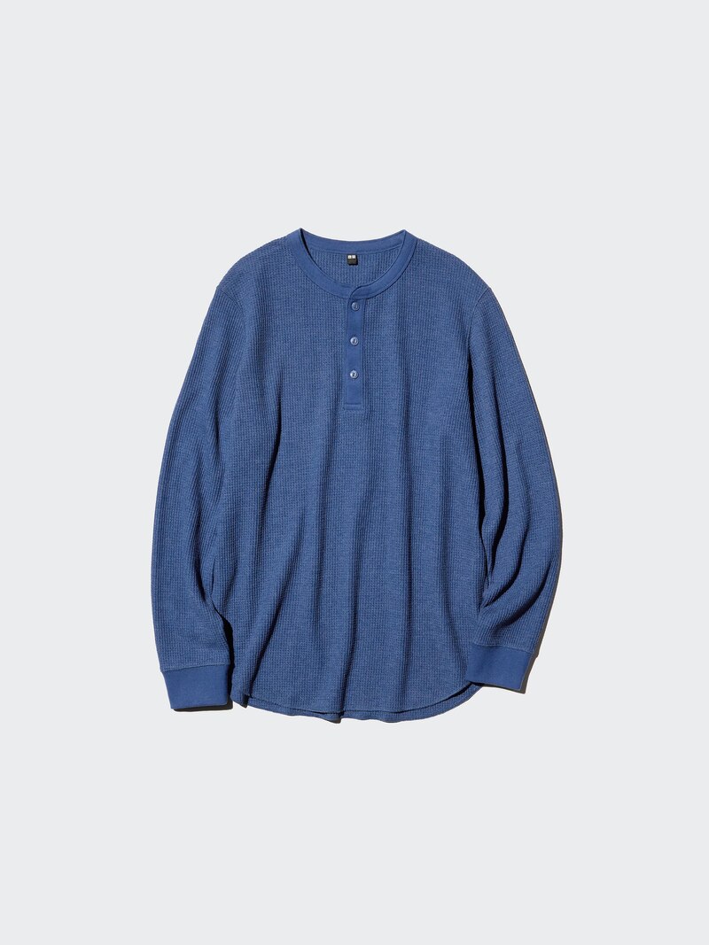 Футболка с горловиной henley из вафельной ткани