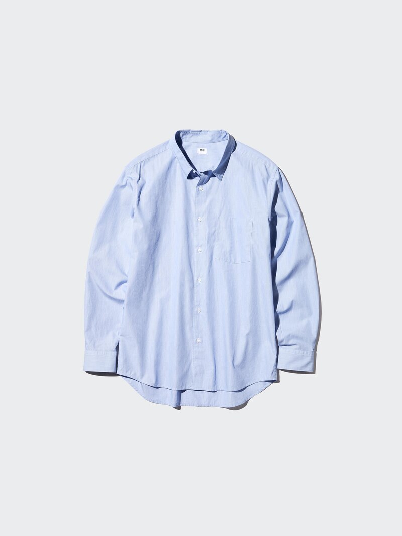 Рубашка regular fit из бродклофа (обычный воротник, тонкая полоска)