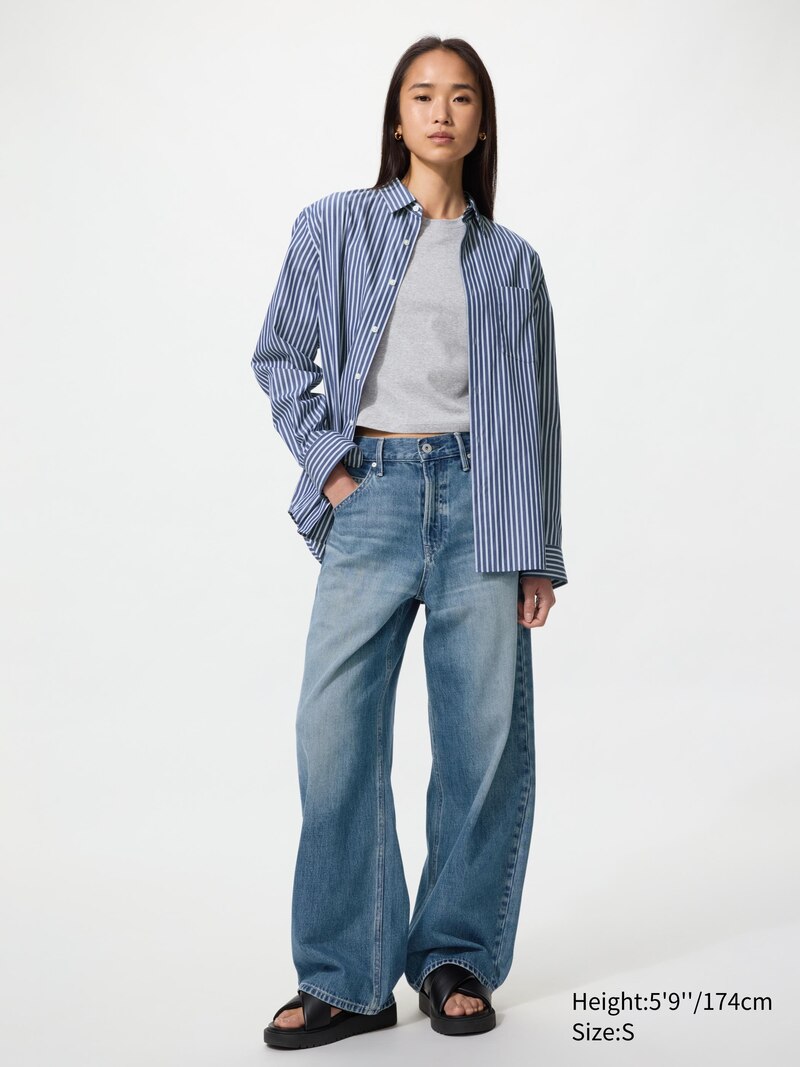 Рубашка с широким воротником и полосками regular fit (regular collar, striped)