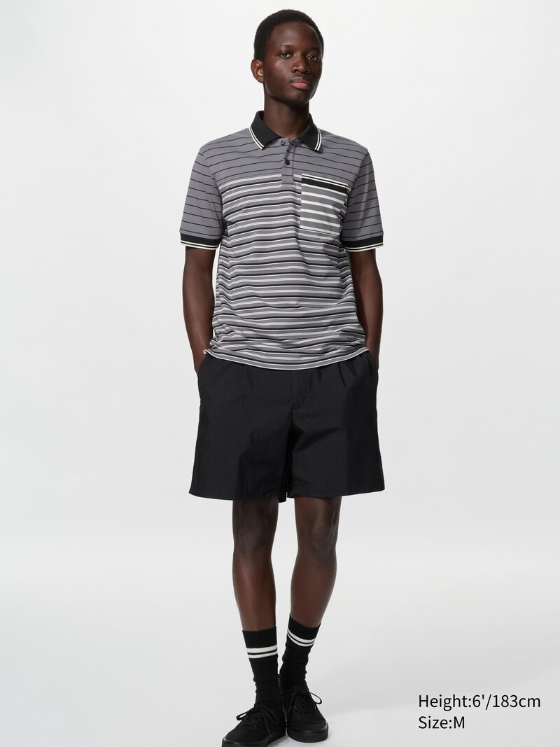 Поло с узкими полосками dry piqué slim fit (коричневое)