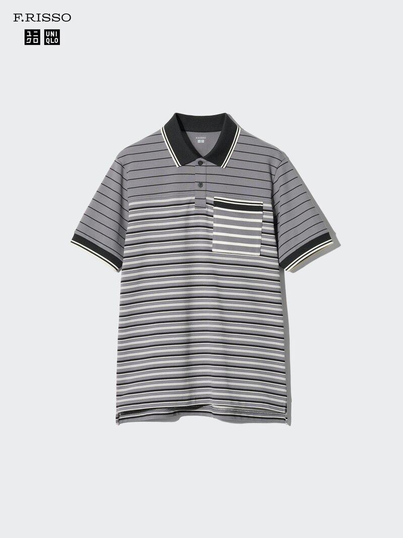 Поло с узкими полосками dry piqué slim fit (коричневое)
