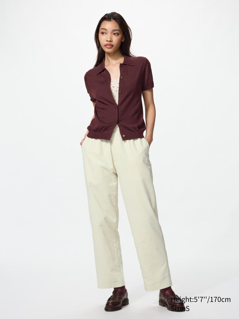 Удобные брюки из вельвета с укороченными штанинами