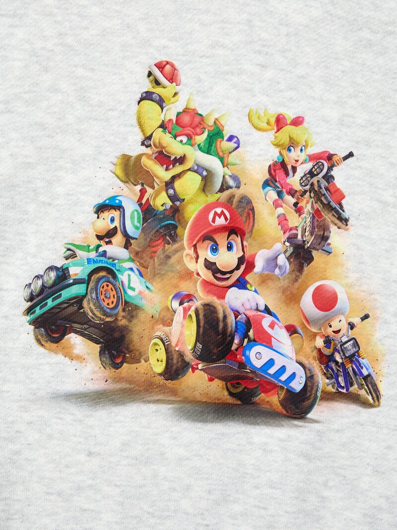 Толстовка с капюшоном mario kart world ut с графическим принтом