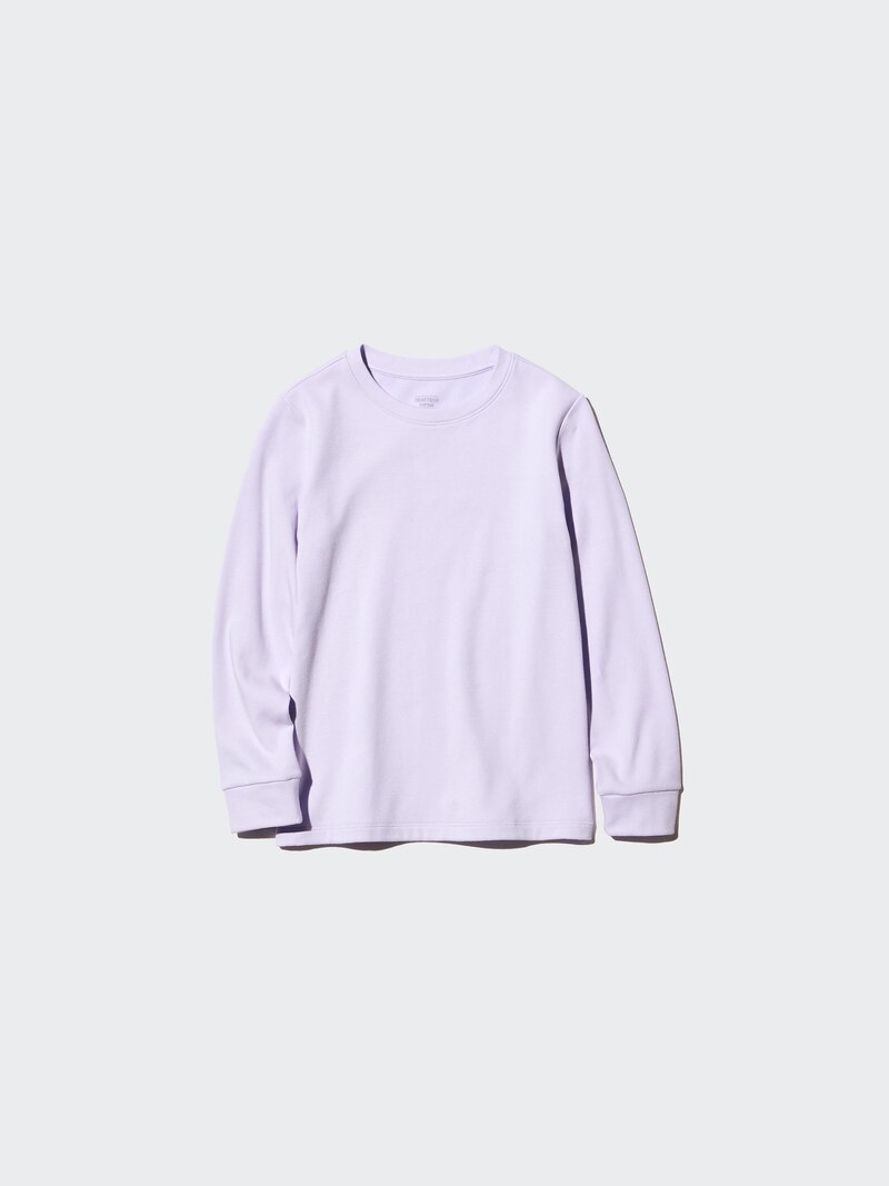 Футболка с длинным рукавом heattech extra warm из хлопка (с круглым вырезом)