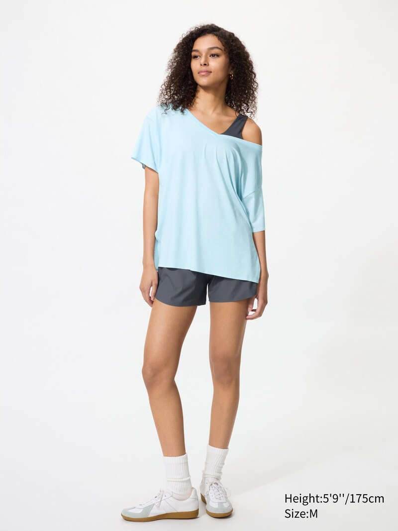 Футболка airism relaxed v neck