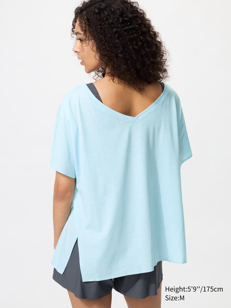 Футболка airism relaxed v neck
