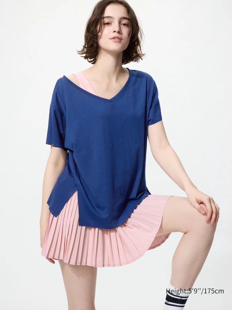 Футболка airism relaxed v neck