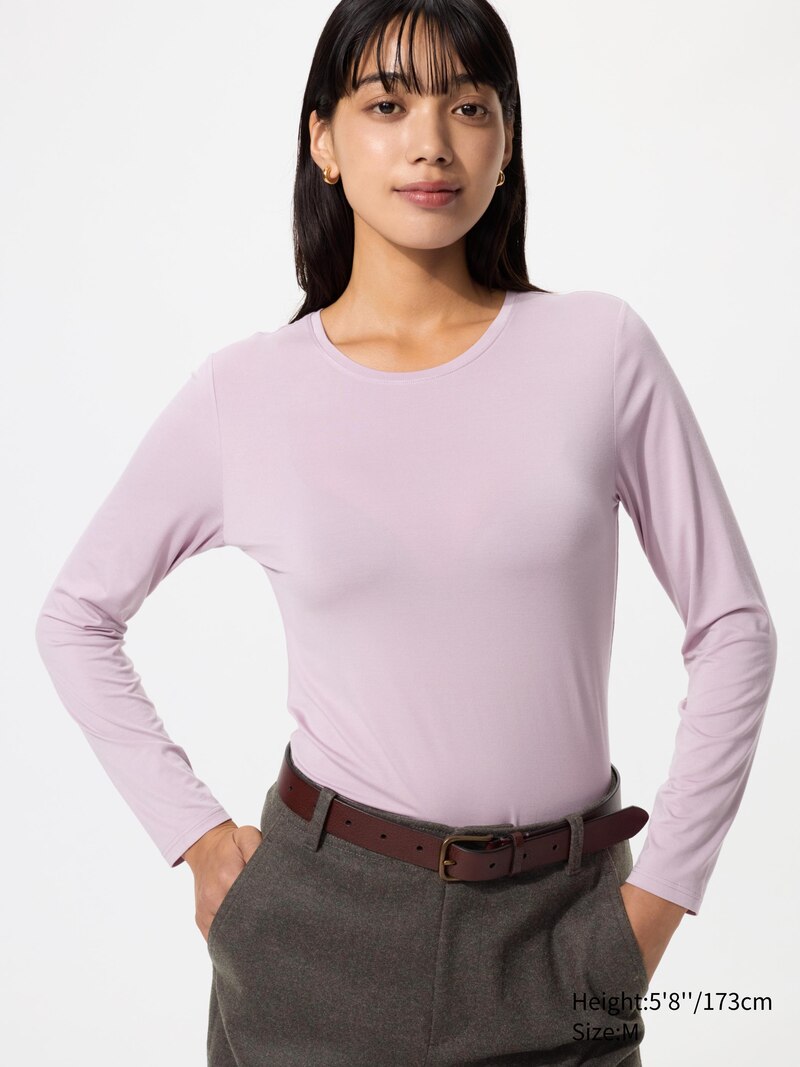 Футболка с длинным рукавом heattech crew neck