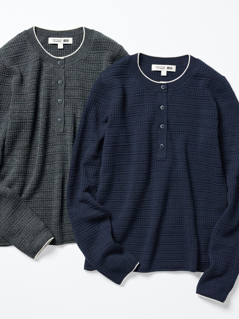 Водолазка с застежкой henley из мериносового микса
