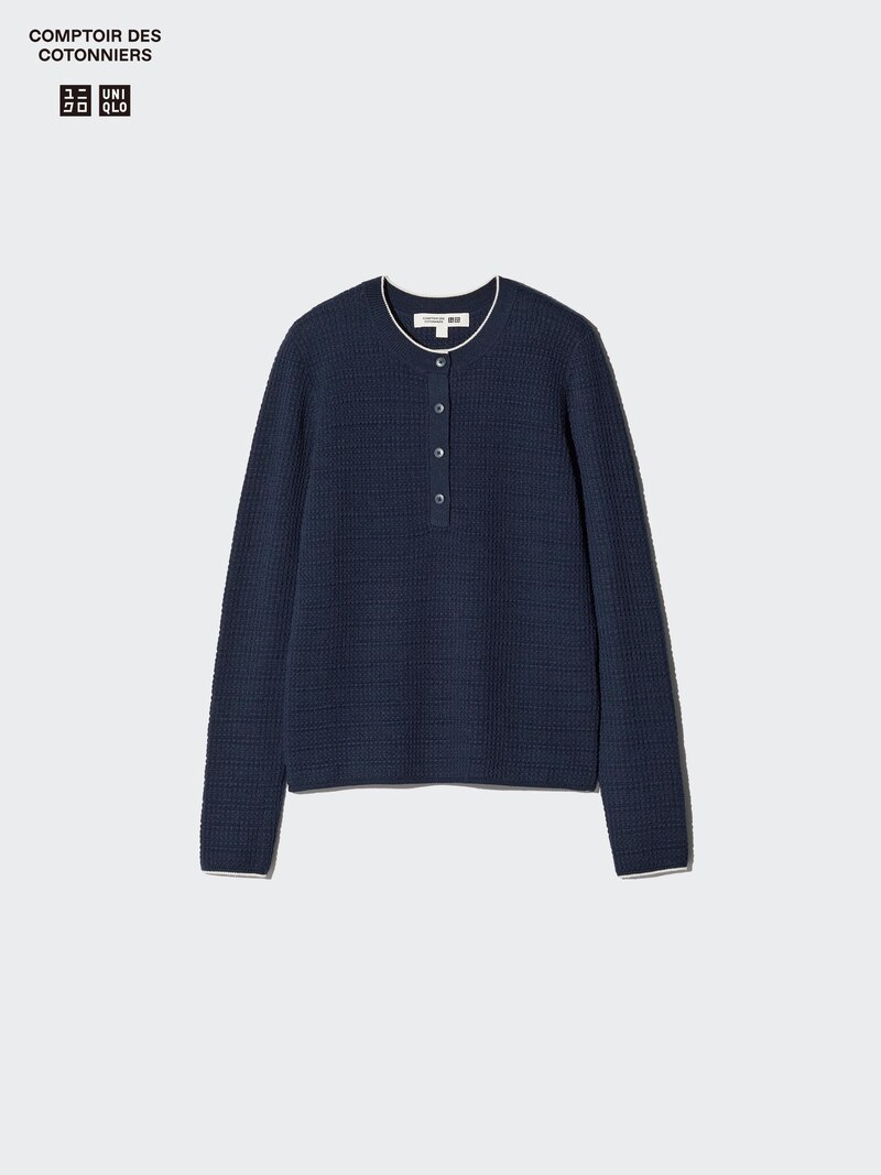Водолазка с застежкой henley из мериносового микса