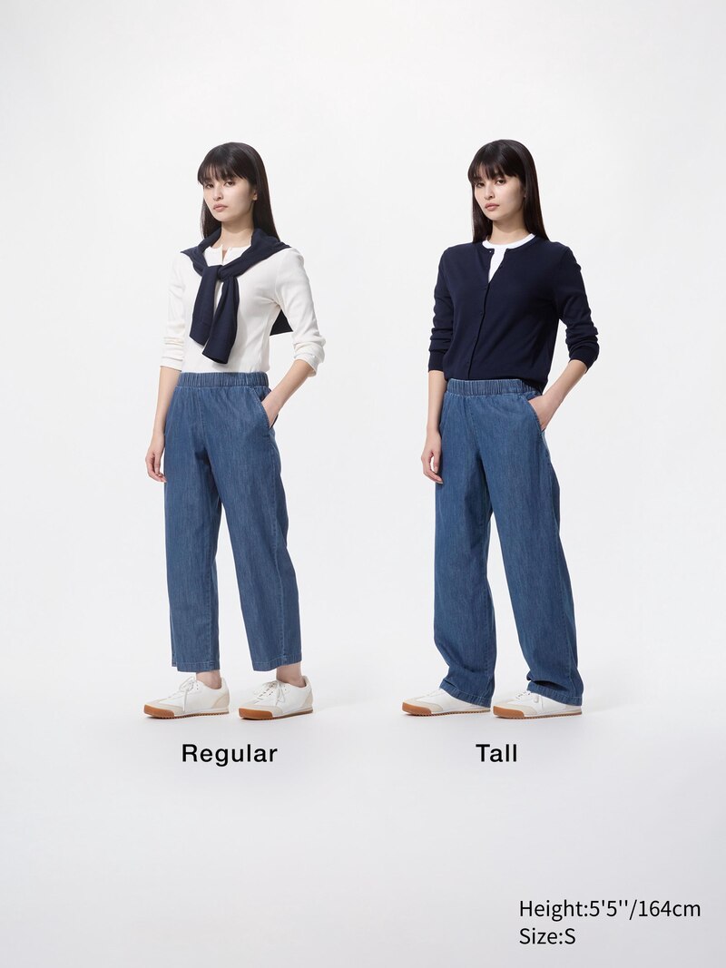 Джинсы с удлиненными брючинами из хлопка (cotton relaxed ankle trousers)