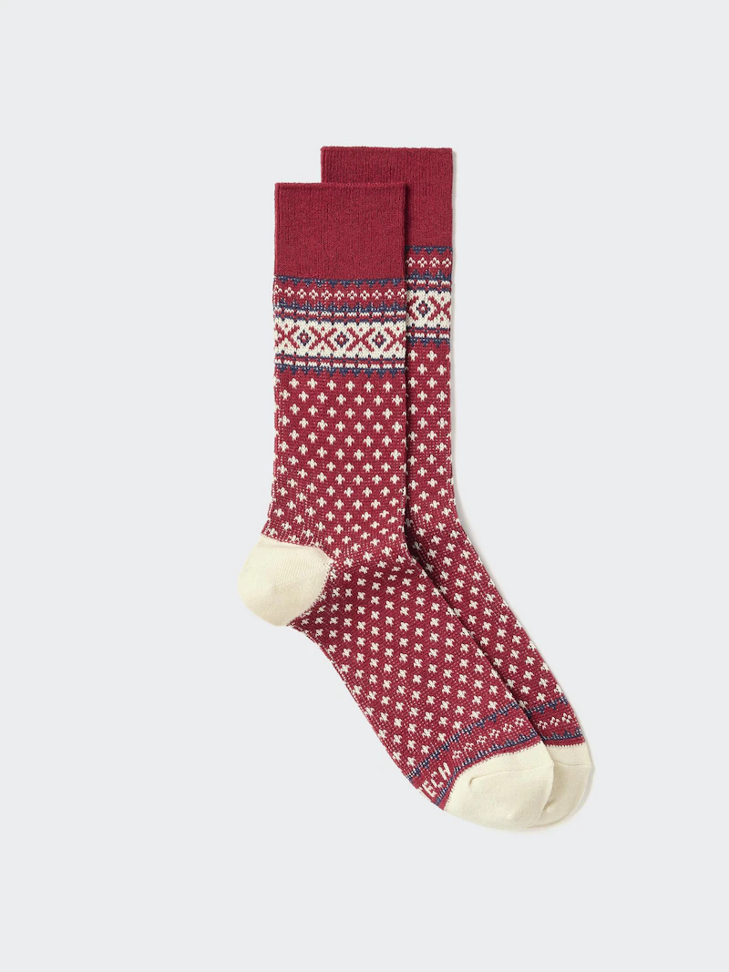 Носки heattech с узором fair isle