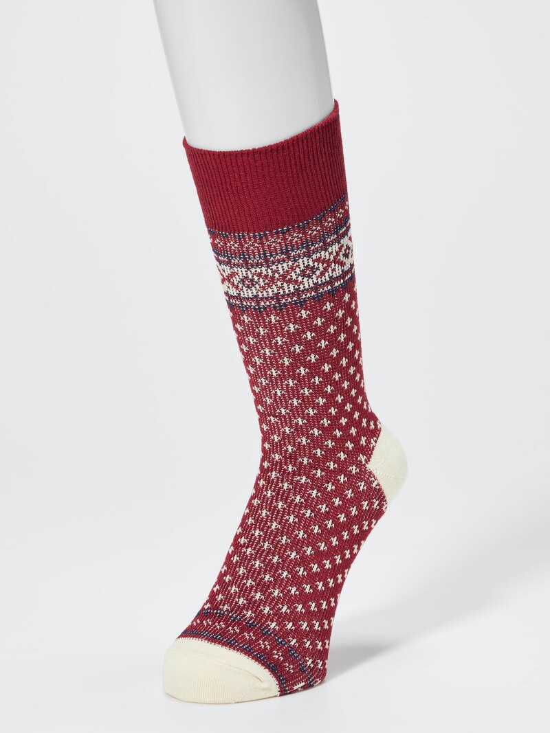 Носки heattech с узором fair isle